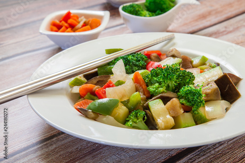 chinese vegetables on plate