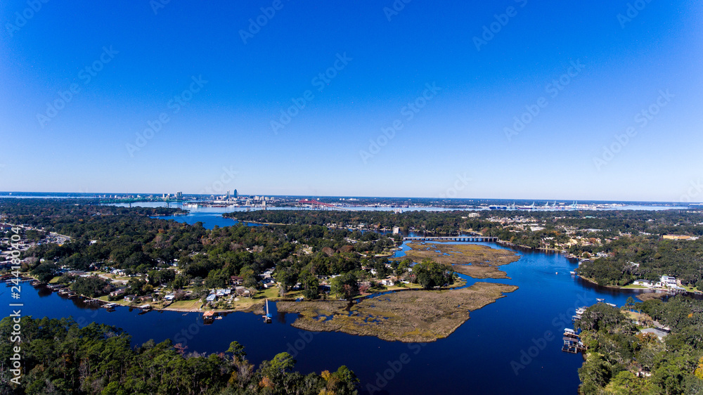 Jacksonville Florida river and skyline
