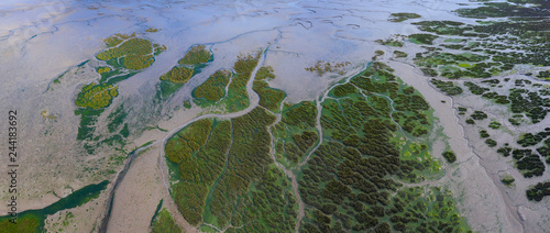 Aerial view, Marismas de Santoña, Victoria y Joyel Natural Park, Cantabria, Spain, Europe photo