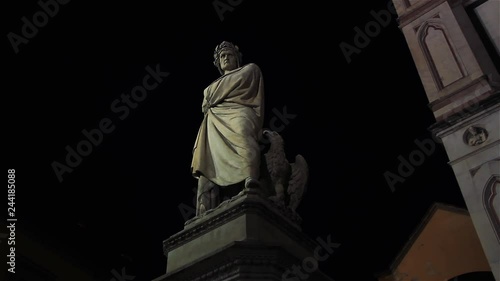 Statue Of Dante In Piazza Santa Croce, Florence (Italy). photo