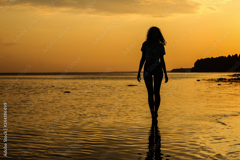  woman at sunset