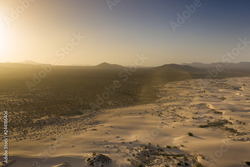 Corralejo sand dunes aerial landscape  Fuerteventura