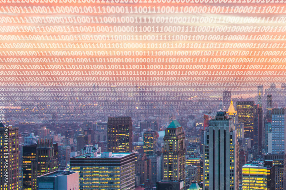 Obraz premium Concept of modern digital city and innovation