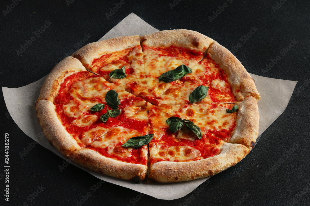 authentic pizza isolated. pizza margarita original italy food