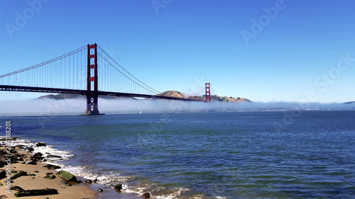 Golden Gate Bridge with fog beneath