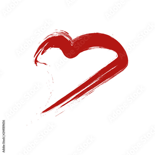 Heart shape like woman lip. Valentines day sign and symbol concept.