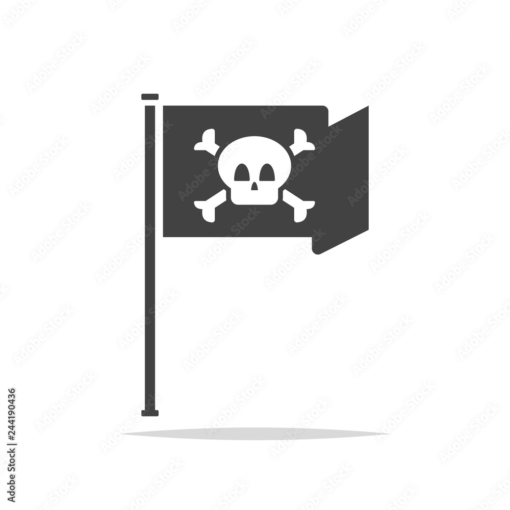 Pirate skull flag icon vector isolated Pirate skull flag icon vector isolated