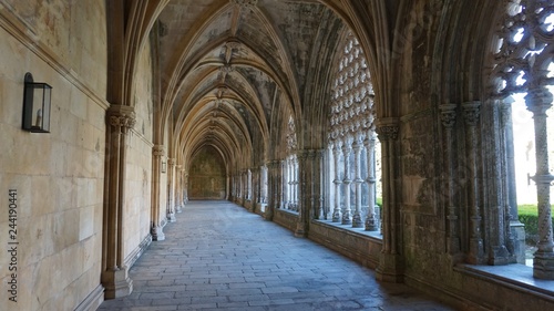 A fragment of the patio of the Dominican monastery of Santa Maria da Vitoria, in Batalha, Portugal.