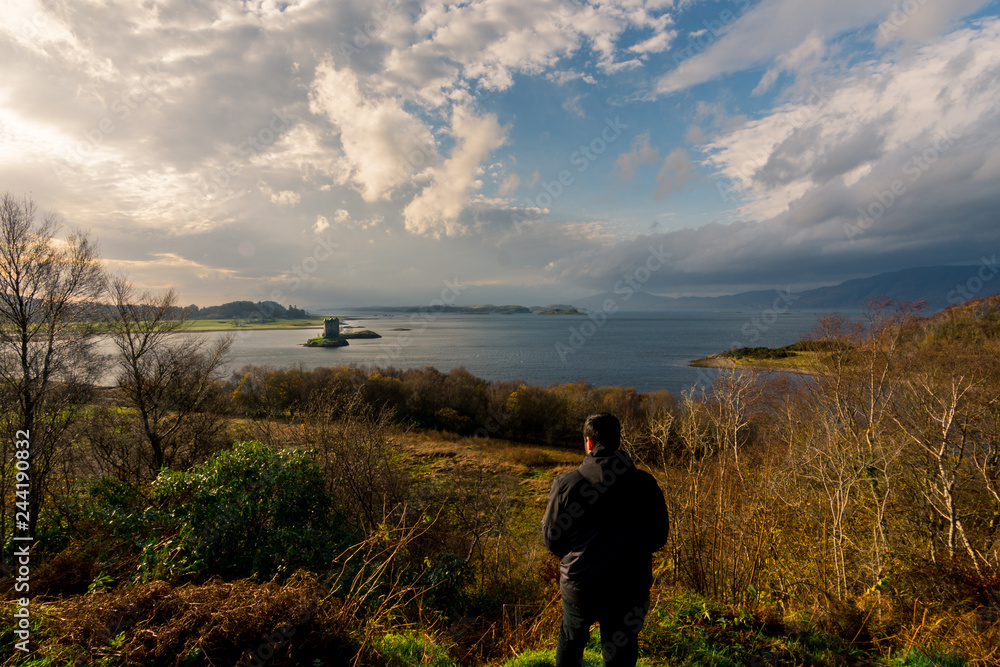 Man looking stalker castle