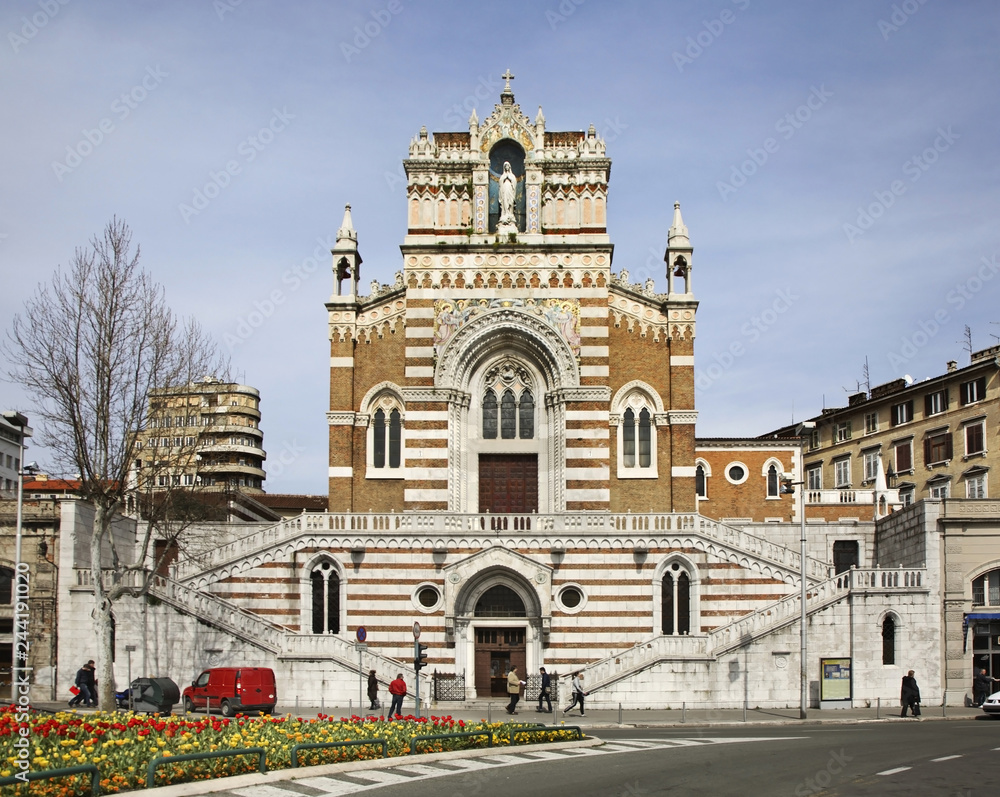 Capuchin church - church of Our Lady of Lourdes in Rijeka. Croatia