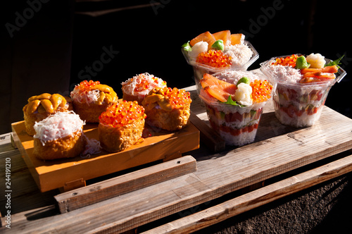 Canvas Print Colorful and fresh japanese street food