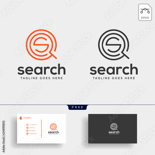 Business Consult logo template with business card vector isolated