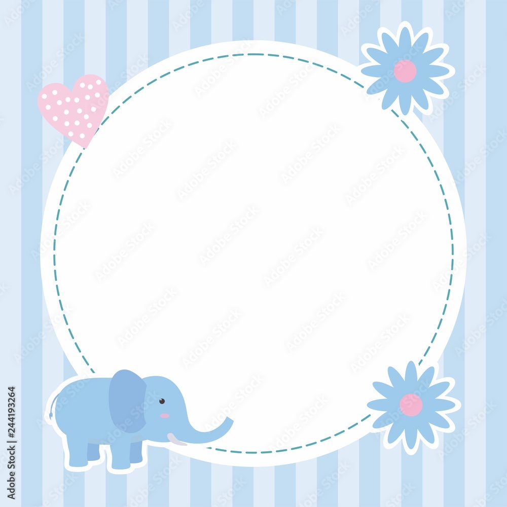 Cute card design with elephant vector Cute card design with elephant vector