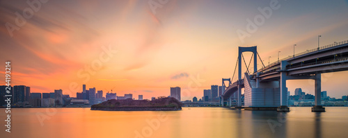 Photography Tokyo, Japan at Rainbow Bridge spanning the bay