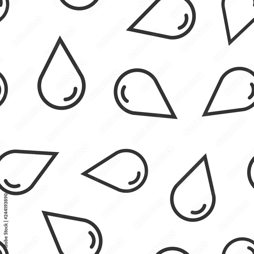 Water drop icon seamless pattern background. Raindrop vector illustration. Droplet water blob symbol pattern. Water drop icon seamless pattern background. Raindrop vector illustration. Droplet water blob symbol pattern.