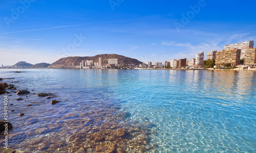 Alicante skyline from Almadraba beach of Spain