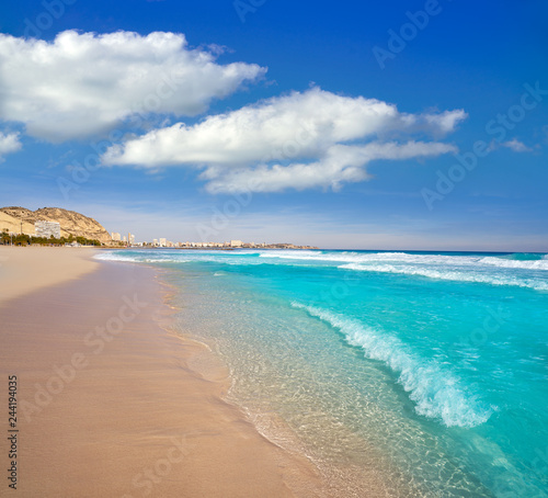Fototapeta Naklejka Na Ścianę i Meble -  Alicante Postiguet beach in Costa Blanca