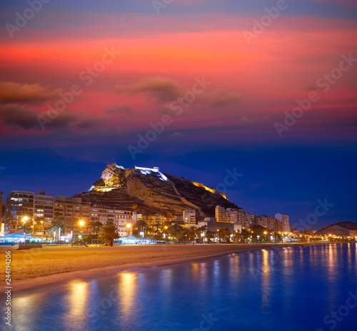 Alicante skyline at sunset from Postiguet © lunamarina