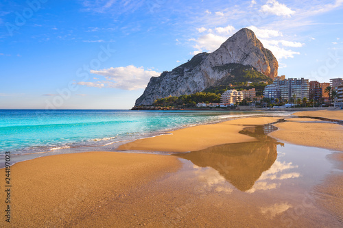 Bild auf Leinwand Playa de Fossa beach in Calpe and Ifach