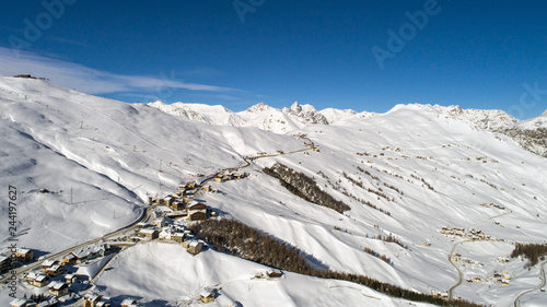 Ski station in Valtellina, village of Trepalle near Livigno.