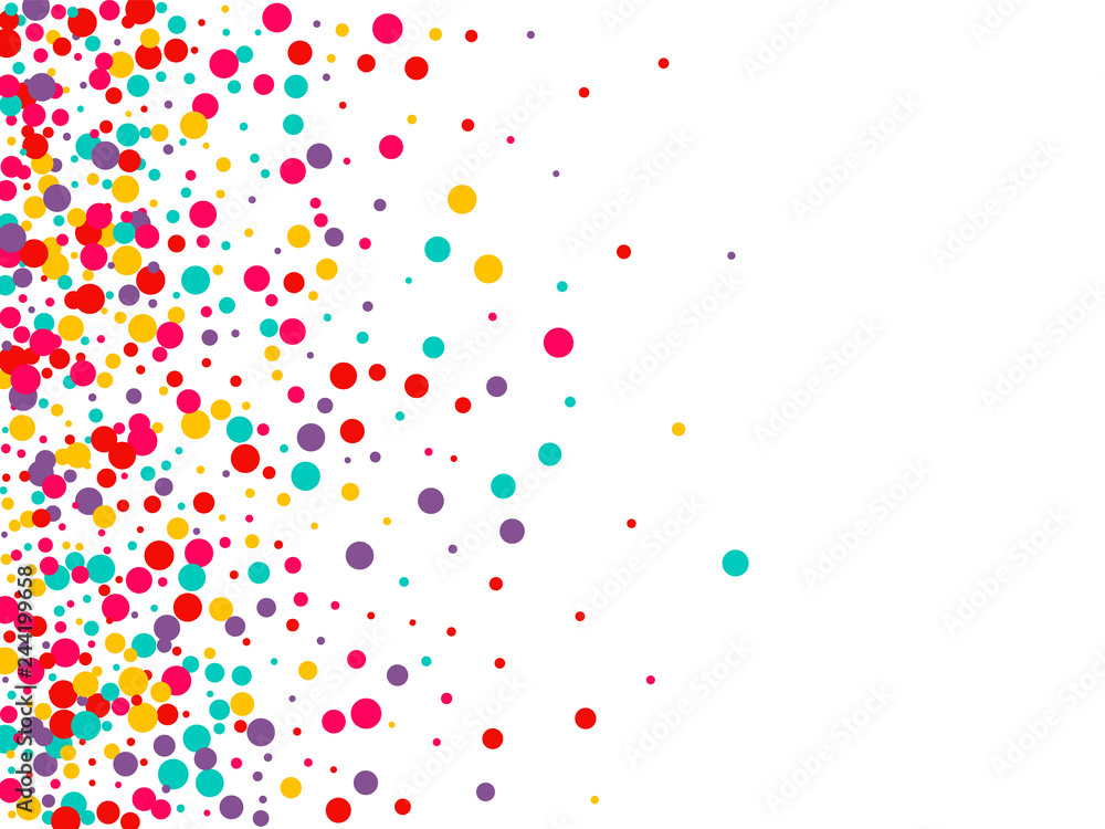 Festive background with multicolored confetti. Yellow, pink, blue circles but against a white background. Flying confetti. Festive background with multicolored confetti. Yellow, pink, blue circles but against a white background. Flying confetti.
