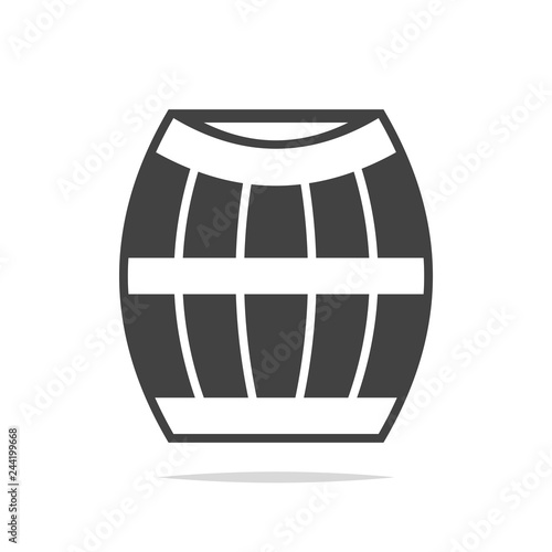 Wooden barrel icon vector isolated