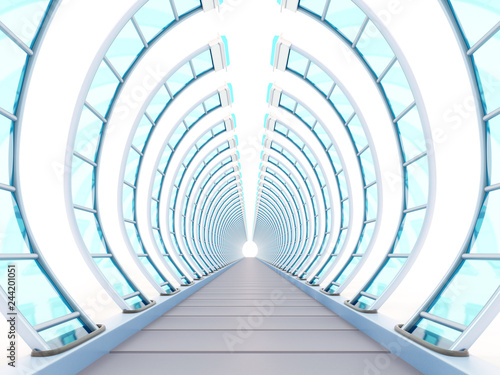 tunnel futuristic ribbing