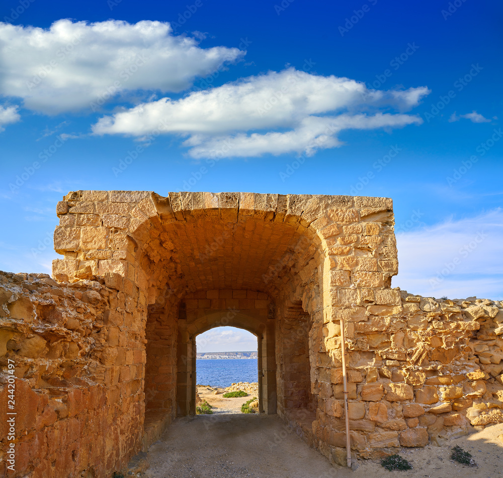 Fortress arch door in Nova Tabarca island