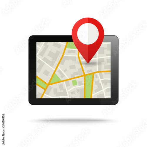 Tablet computer with City Map