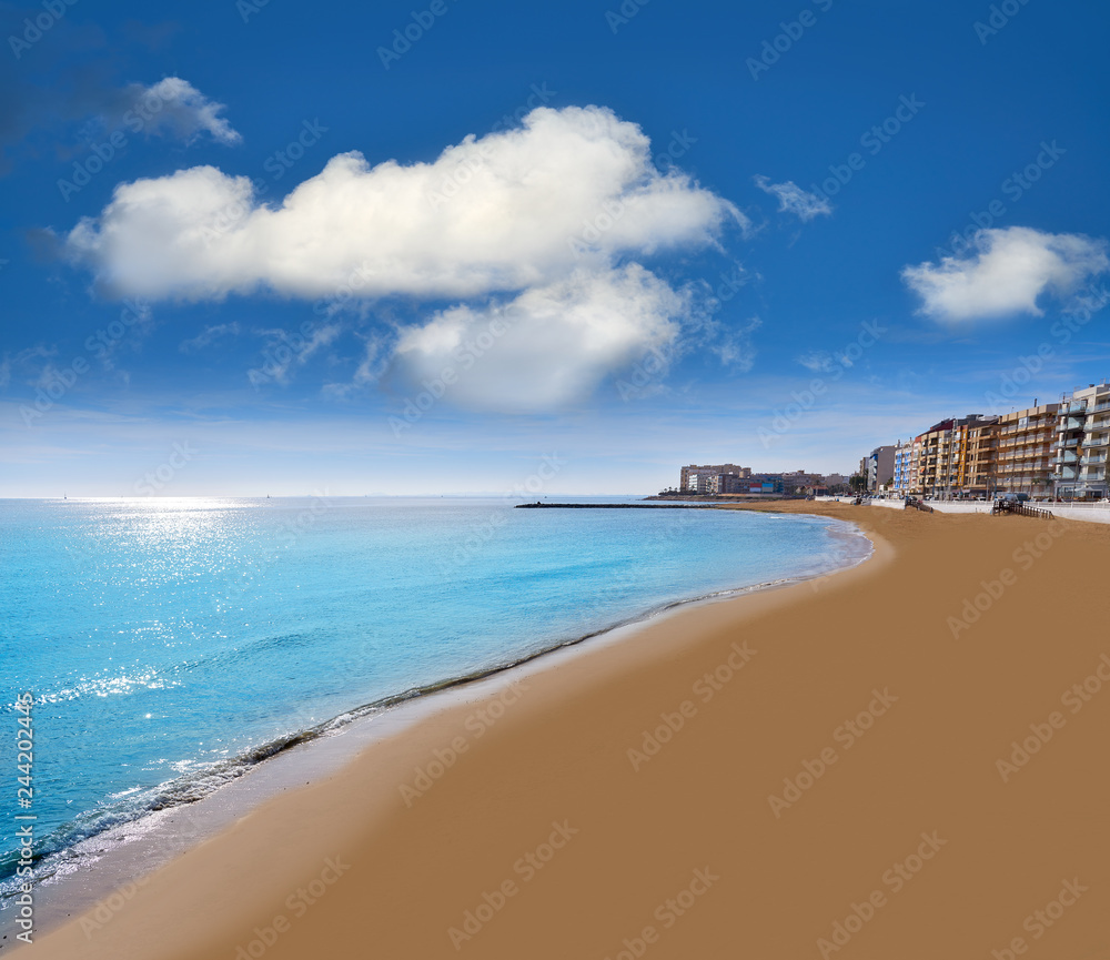 Playa los Locos beach in Torrevieja in Spain