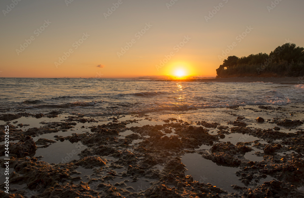 Sunset in the renega of Oropesa del Mar