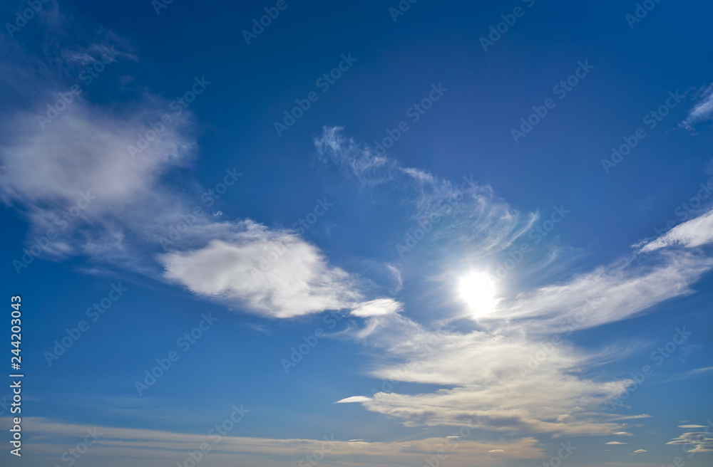 Blue sky in summer with white clouds
