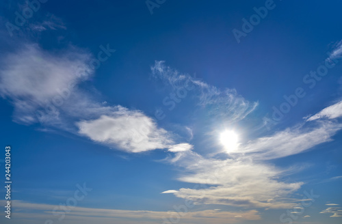 Blue sky in summer with white clouds