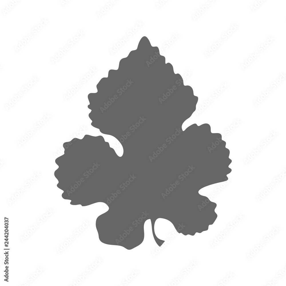Gray Oak Leaf icon. Style is flat design green symbol. Vector illustration.