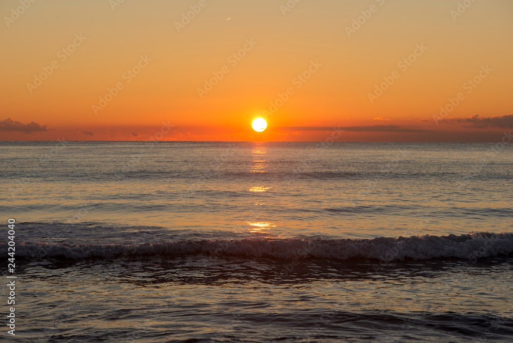 Sunrise on a beach in Denia, Alicante