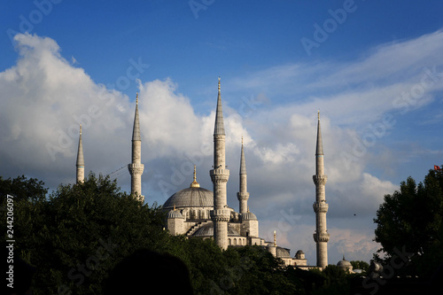 Minarets of Sultanahmet (Blue Mosque) and the clouds in the background