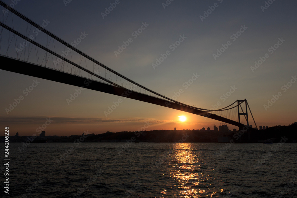 Bosporus Bridge in the sunset