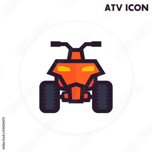 quad bike icon, quadricycle, all terrain vehicle ATV