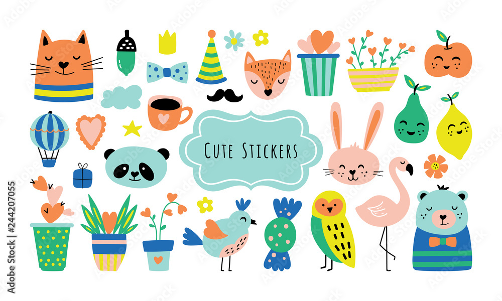 Spring season cute elements set. Spring season cute elements set.