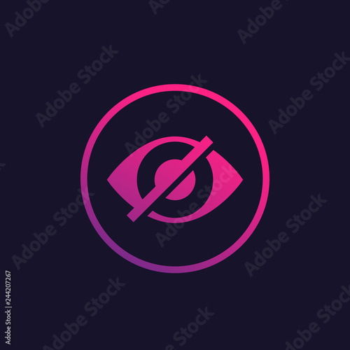 Hidden, invisible vector icon