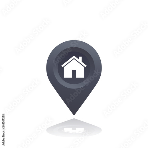 house and location mark, vector icon