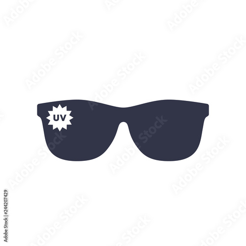 sunglasses, UV protection icon on white