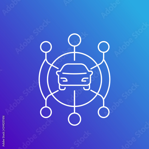 carsharing service, linear style icon