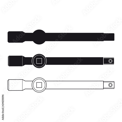 Black and white t shape handle tubular socket bar photo