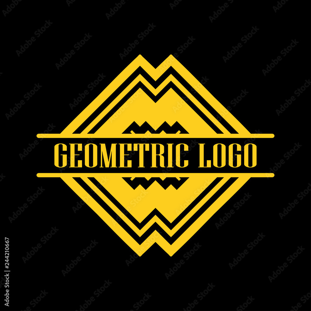 Obraz premium Luxury antique art deco monochrome hipster minimal geometric vintage linear vector frame , border , label, logo