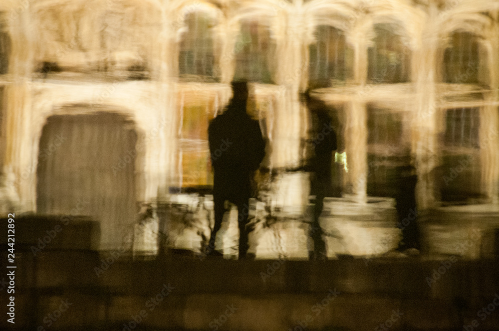 Reflection of a bicyclist Reflection of a bicyclist