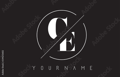 CE Letter Logo with Cutted and Intersected Design photo