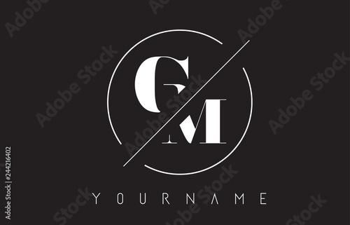 GM Letter Logo with Cutted and Intersected Design