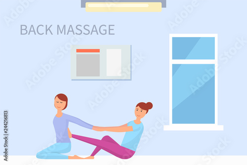 Massage Back Treatment Therapy Masseuse Vector