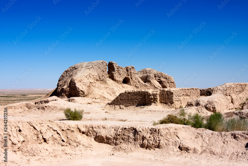 ancient fortress in Kyzylkum Desert, Uzbekistan